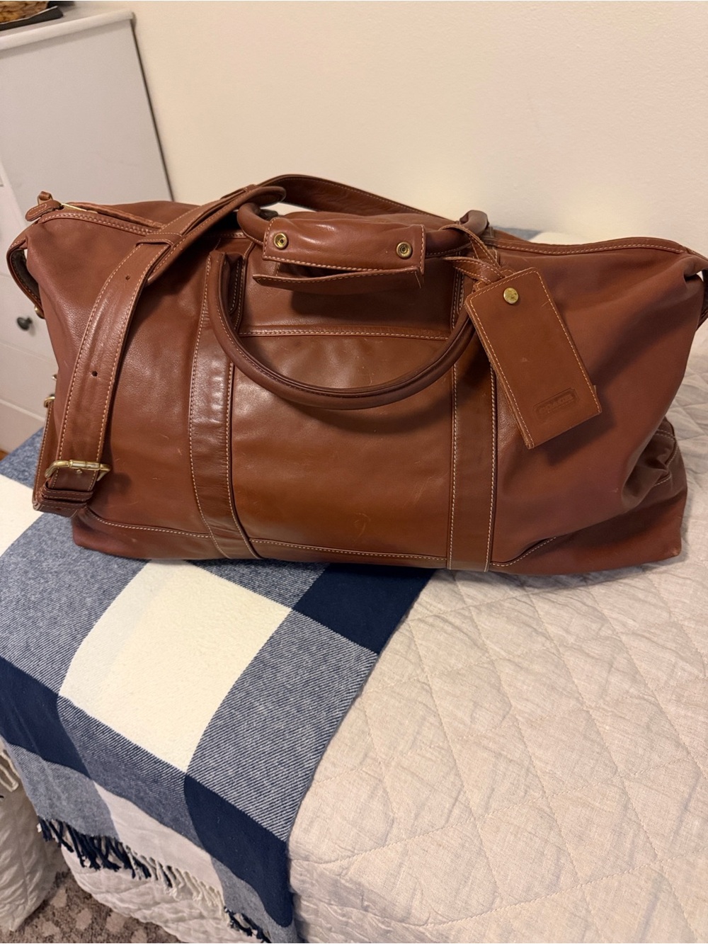 Coach Brown Leather Duffel Travel Bag